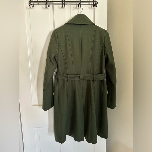 DKNY wool trench pea coat - hunter green - Picture 3 of 15
